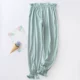 Nữ pyjama quần cotton dệt kim mùa xuân và mùa thu mùa hè quần cotton mặc nhà cộng với size tháng quần phim hoạt hình lỏng lẻo - Quần tây