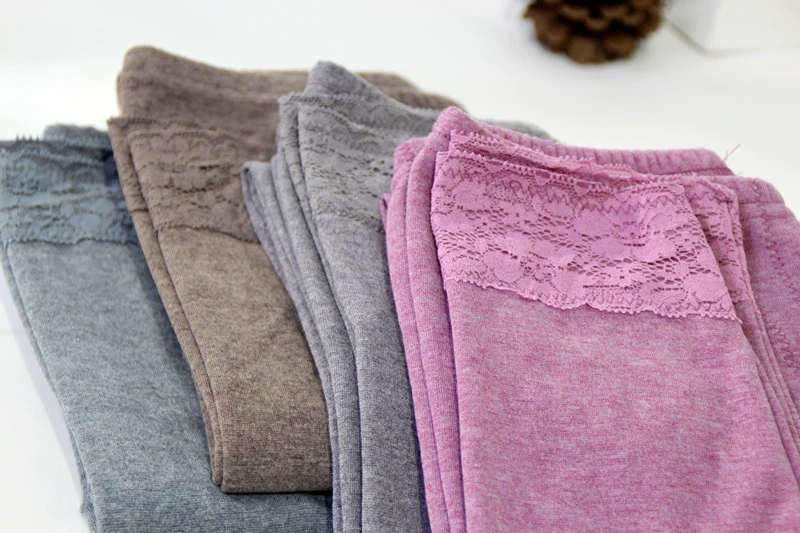 FTY cotton đơn mảnh quần dài quần ấm với miếng đệm đầu gối dày làm tăng chất béo legging dòng quần quần legging cao cấp