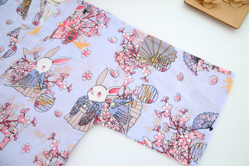 Của phụ nữ cotton đồ ngủ mùa hè mùa xuân và mùa thu mỏng gạc đôi ngắn tay Nhật Bản kimono dịch vụ nhà mồ hôi hấp quần áo áo choàng tắm