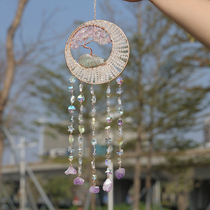 High-end crystal tree of life agate piece wind chime pendant sun light catcher dream catcher window hanging decorative pendant