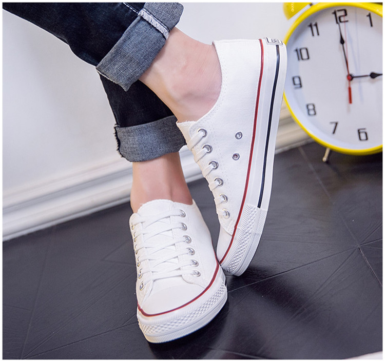 Giày vải nam mùa hè giày duy nhất thấp để giúp cổ điển người đàn ông giản dị của giày đen và trắng vài giày giày sinh viên giày thể thao giày cổ thấp nam