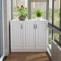  Small European-style balcony cabinet Floor-to-ceiling solid wood bay window locker Multi-layer multi-door kitchen sundries storage shoe cabinet Simple