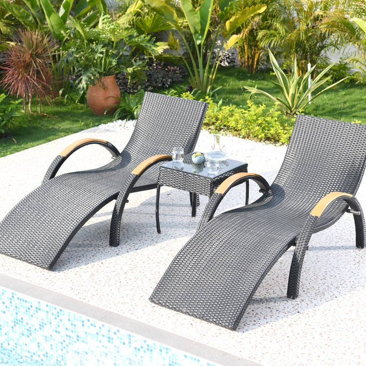 Outdoor Deck Chair Vine-knitted balcony Leisure vines Outdoor Patio Terrace Garden Terrace Garden Villa swimming pool beach lying bed