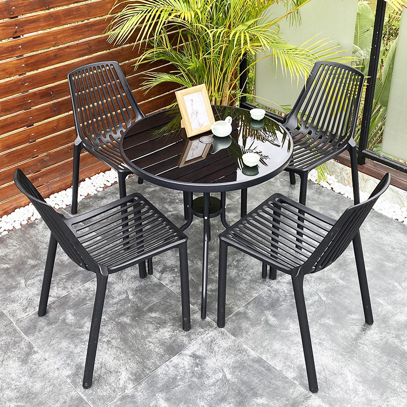 Outdoor tables and chairs garden courtyard outdoor terrace Nordic creative swing tables and chairs Internet celebrity milk tea shop dessert shop tables and chairs