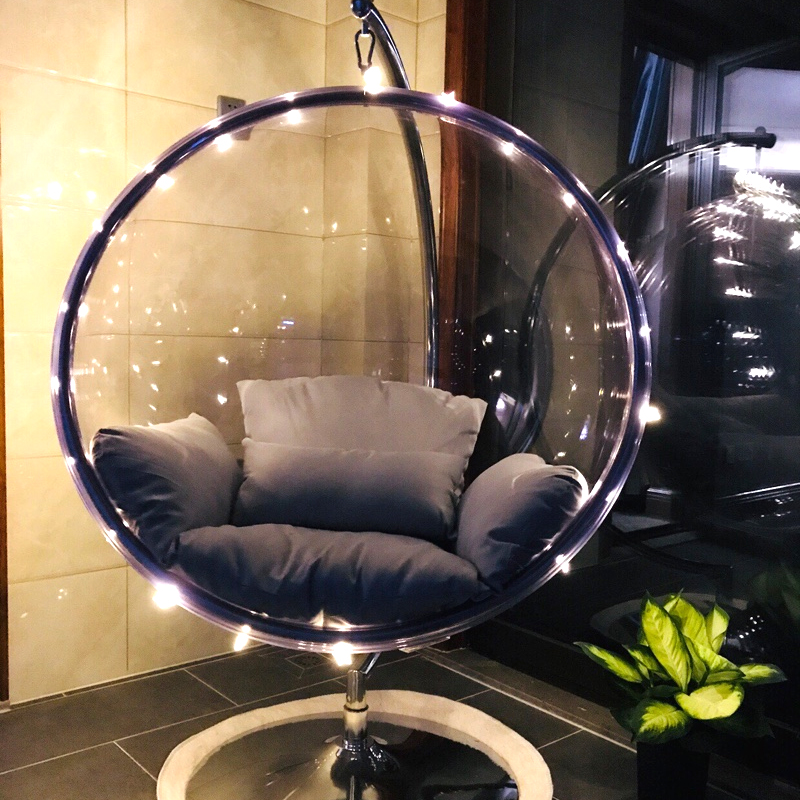 Internet celebrity bubble chair transparent bubble ball space chair acrylic glass hemisphere hanging basket rocking chair hanging chair outdoor swing