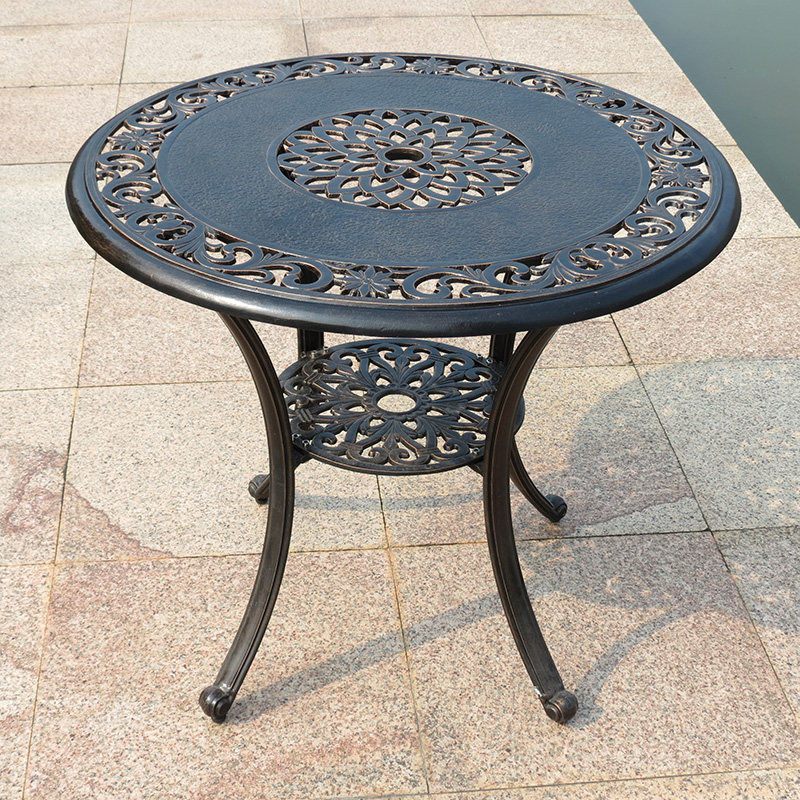 Outdoor Dining Table Courtyard Table Outdoor Metal Cast Aluminum Tea Table Iron Dining Table European Garden Home Leisure Furniture