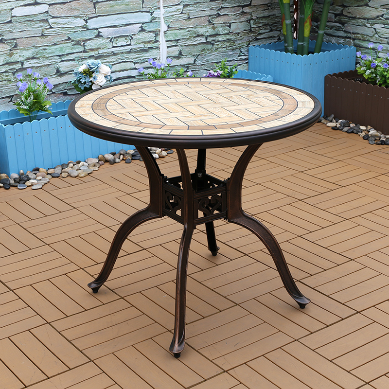 Outdoor special marble table courtyard leisure table villa coffee table garden furniture European balcony tile dining table