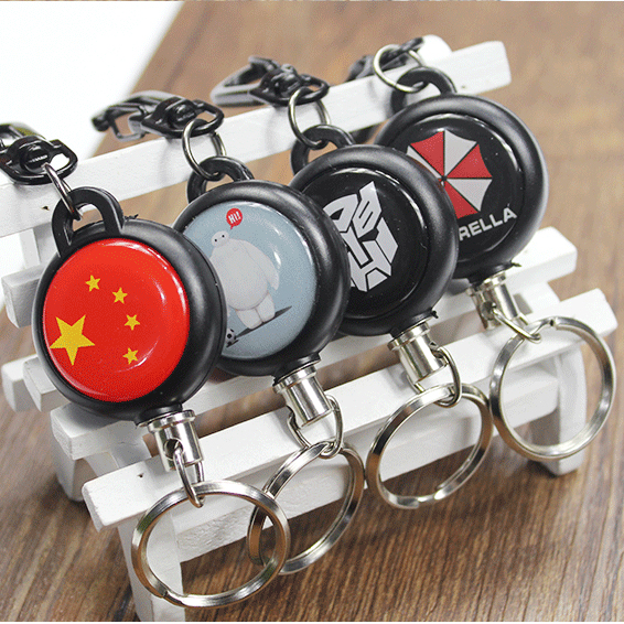 High rebound telescopic steel wire rope key ring anti-theft and anti-theft telescopic key chain anti-loss key buckle easy pull buckle