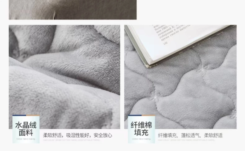 Giường dày một mảnh cộng với nhung trải giường nhung san hô nhung bông mùa đông pha lê nhung 1.8 Simmons nệm nệm ga chun bọc giường spa