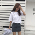 T 桖 Hàn Quốc nửa tay áo phiên bản ngắn tay của cơ thể trắng mới mùa xuân đầu mùa hè và phụ nữ áo sơ mi sinh viên bình thường hợp thời trang 