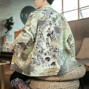 Coat nổi lông gió Vintage dệt nam bảy điểm bảo vệ tay áo cardigan áo mặt trời kimono mùa hè Han quần áo cổ áo