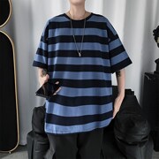 Summer t-shirt lỏng lẻo thiếu niên stud stu daout xu hướng áo thun ngắn tay nửa tay áo vòng cổ của nam giới mặc của nam giới