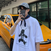 Mùa hè 100 nam ngắn tay hip-hop trên gió quần áo t-shirt lỏng Harajuku cổng siêu lửa ins vài xu hướng đỏ ròng