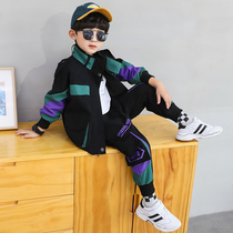 Korean childrens clothes boy spring and autumn suit 2021 new Korean edition of the childhood sports handsome two - piece set