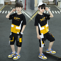 Korean boys summer suit network red ocean childhood fashionable short sleeved boy sports two pieces of sports