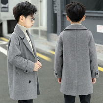 Korean childrens hair coat in long autumn and winter clothing of wool in the boys jacket