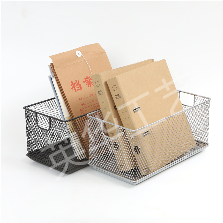 Iron desktop file stationery storage box DVD round bottom classification box metal creative home office organization