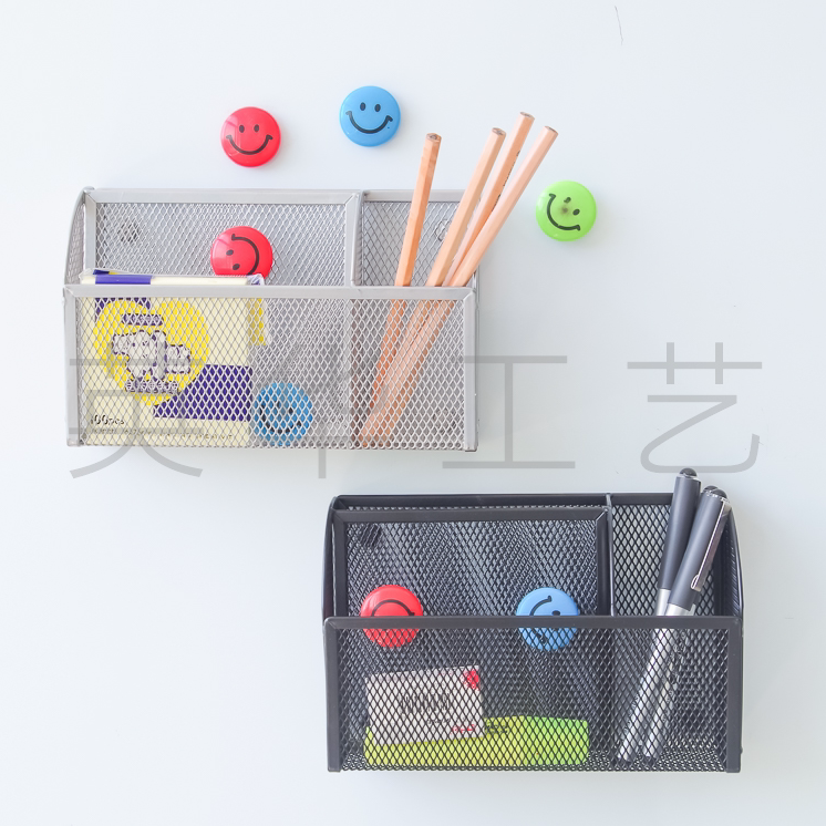 Iron magnetic suction box magnetic steel label refrigerator absorption basket metal mesh home office stationery