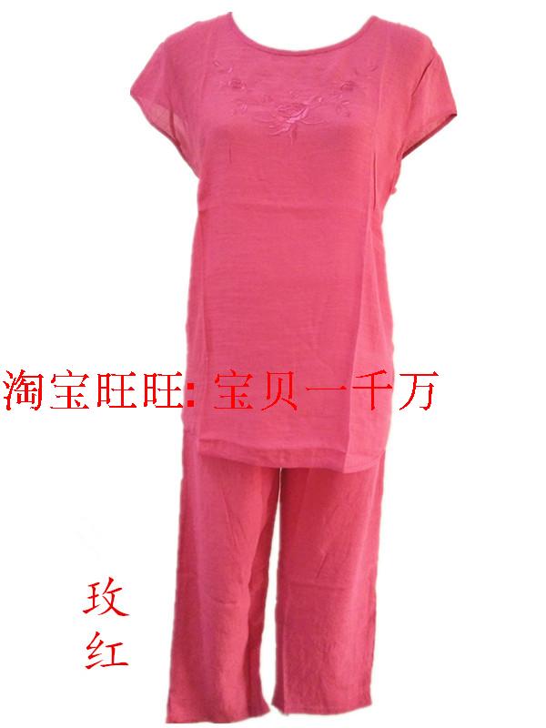 Mô hình vụ nổ mùa hè mới đoạn cắt quần ngắn tay cotton và linen phụ nữ giản dị của mẹ trong pháp luật mẹ trung niên phù hợp với áo tuổi trung niên
