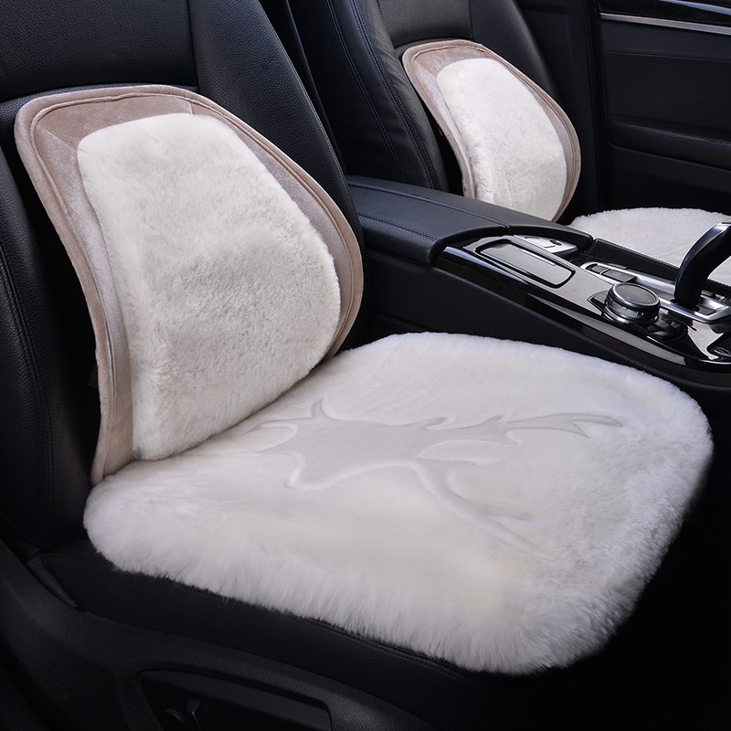 New Australian imported pure wool car cushion single sheet without backrest three sets short plush seat cushion fur integrated