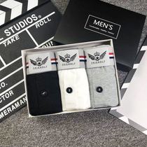 Les hands T three boxed couple neutral tide plate pure cotton middle waist wide side quartet corner triangle large-code underwear