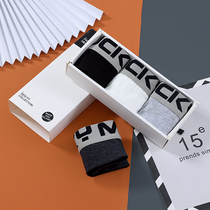 3 new womens underwear Les handsome T pure cotton solid color wide-brimmed large size trendy four-corner triangle trendy sports breathable underwear