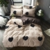Nordic chuối đơn giản lá gia đình bốn tấm được trang bị bộ đồ giường 1.8m giường đơn ký túc xá ba mảnh phù hợp - Bộ đồ giường bốn mảnh