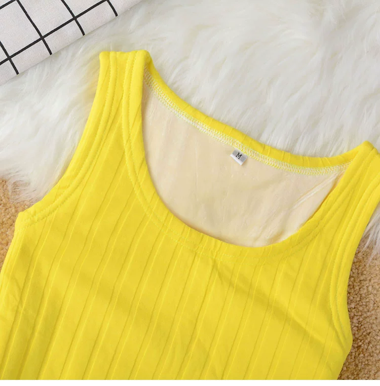 Áo vest nữ dày cộng với nhung bó sát mùa đông gợi cảm thon gọn cổ tròn sọc dọc sling đồ lót chạm đáy