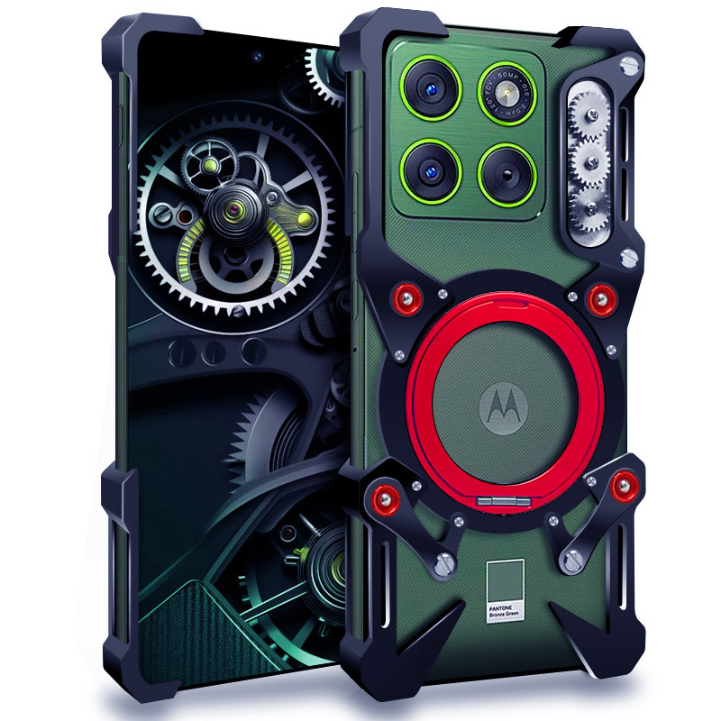 Suitable for Moto Edge70Fusion Metal Skull Phone Case X70Air Pro Aluminum Alloy Magsafe Magnetic Rotating Stand Anti-Fall Heat Dissipation Mechanical Gear Breathable with Lanyard Suitable for Moto Edge70Fusion Metal Skull Phone Case X70Air Pro Aluminum Alloy Magsafe Magnetic Rotating Stand Anti-Fall Heat Dissipation Mechanical Gear Breathable with Lanyard