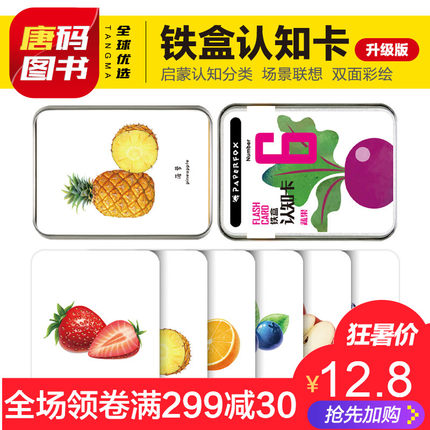 铁盒认知卡 宝宝识图认字早教卡片 0-3岁 婴儿