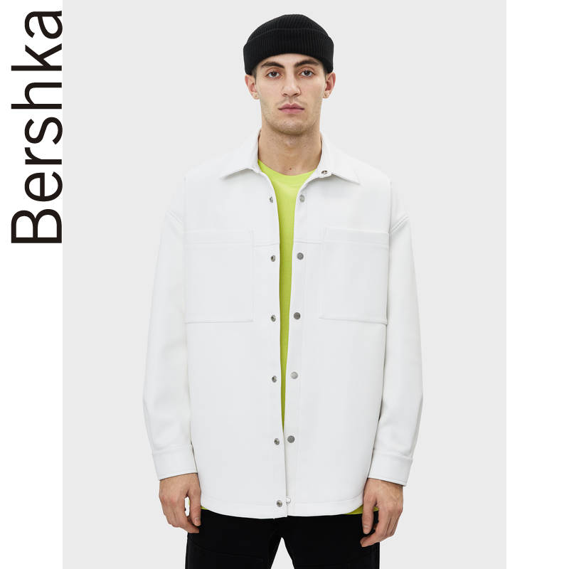 USD $ 89.12] Bershka Men's Spring 2020 New Leather Shirt-Style Loose Casual  Jacket 01304777250. - TOBUYLA.com