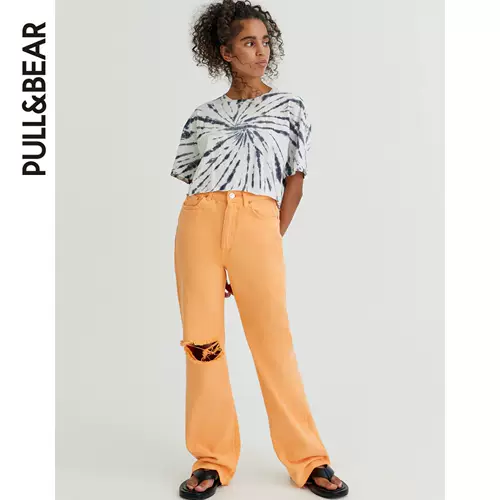 Pull & amp; Ms. Bear 2021 Ранняя осень Новая модная круглая шея с короткой коротки