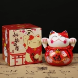 吉善堂 Керамика Catal Cat Маленький ежемесячный чулок Tiber Fortune Cat Creative News Gifts 0520