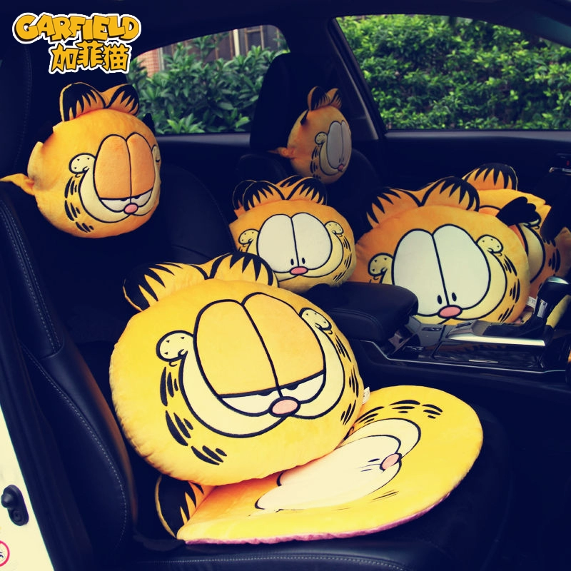 Gối tựa cổ xe hơi Garfield Gối tựa eo dễ thương Phim hoạt hình sang trọng Gối xe hỗ trợ thắt lưng Đồ nội thất Daquan - Ô tô nội thất Accesseries