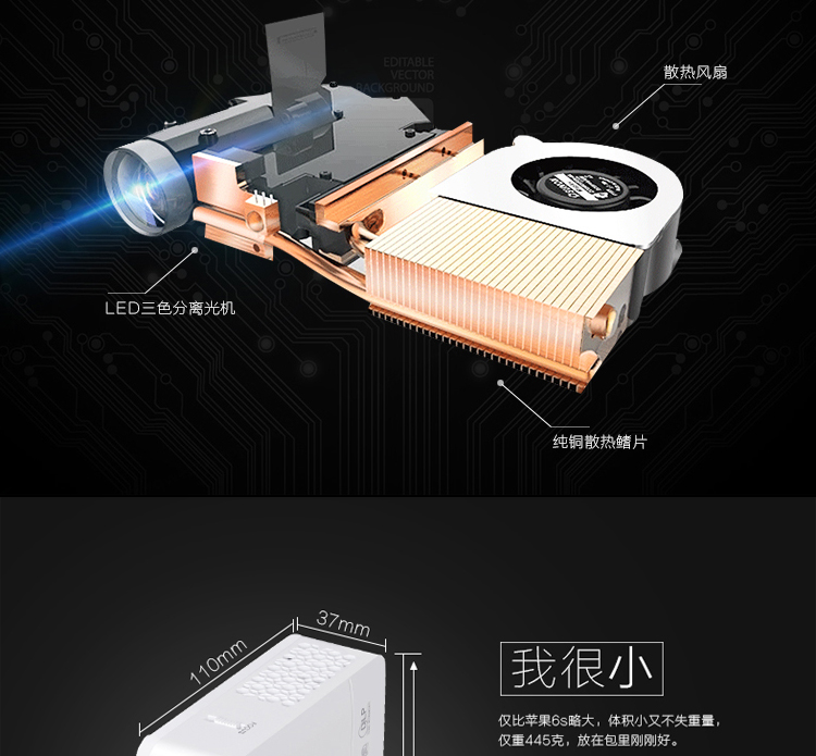 Thunder Cannon Máy chiếu nhỏ cầm tay nhà wifi không dây Điện thoại mini Micro HD Rạp hát tại nhà - Máy chiếu