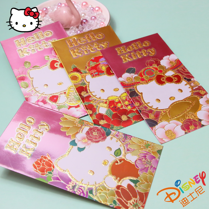Large thousand yuan cartoon KT cat lucky cat authorized Jintao Hong Kong red envelope Li is a creative logo custom advertisement