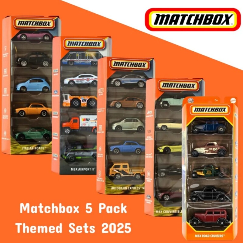 Matchbox 5-Pack Police Car, Construction Vehicle, Mitsubishi, Ford, Porsche Children's Toys C1817 Matchbox 5-Pack Police Car, Construction Vehicle, Mitsubishi, Ford, Porsche Children's Toys C1817