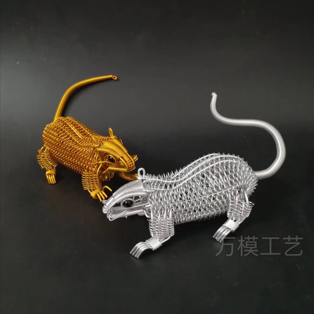 (Mouse model) Year of the Rat Handmade supply market Airport gifts Travel craft gifts ornaments Handmade aluminum wire model