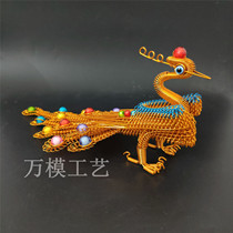 (Large peacock) folk handicrafts art home ornaments tourism gifts aluminum line model stall