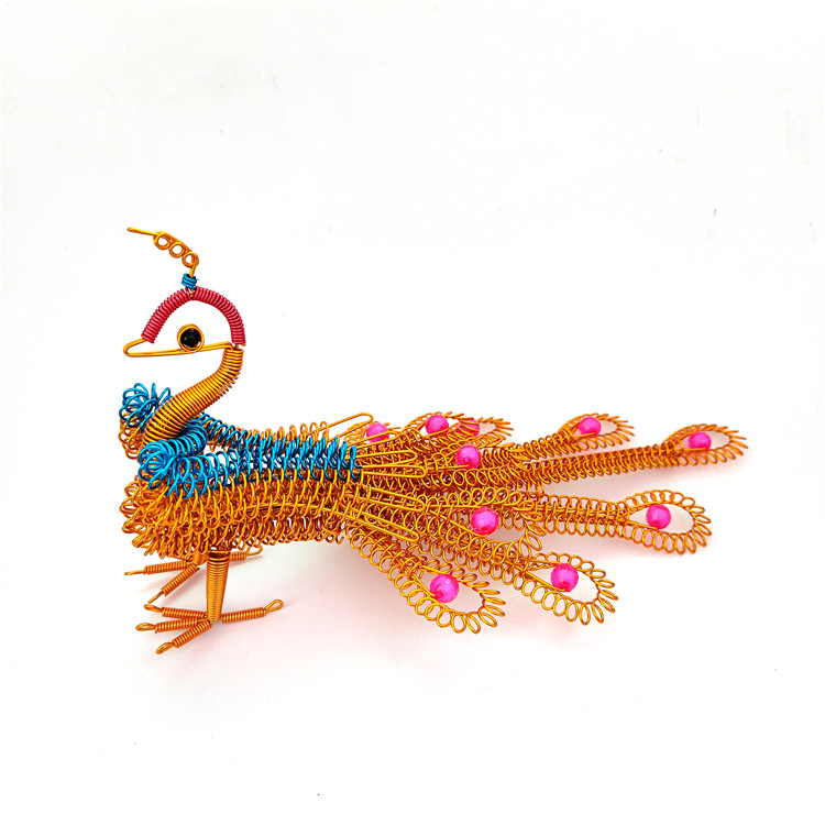 (Small peacock) handmade metal crafts small Peacock aluminum wire model DIY aluminum wire creative gift