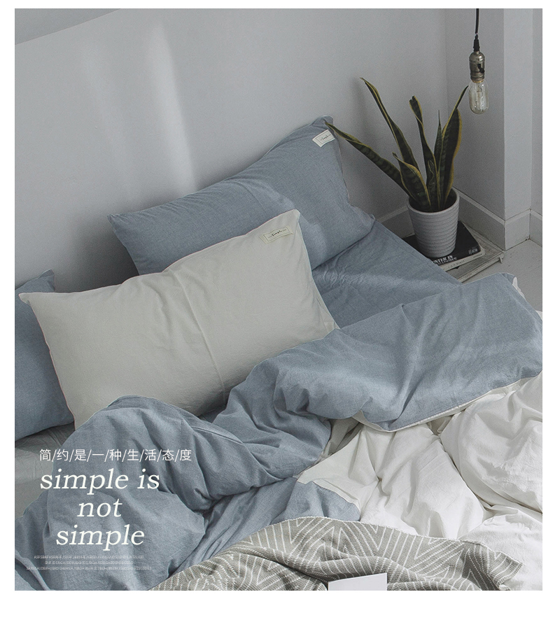 Bông vải nước màu đỏ giặt vỏ gối cotton màu mạng lưới gối bông hai đơn giản 48 * 74cm - Gối trường hợp goi cao su non