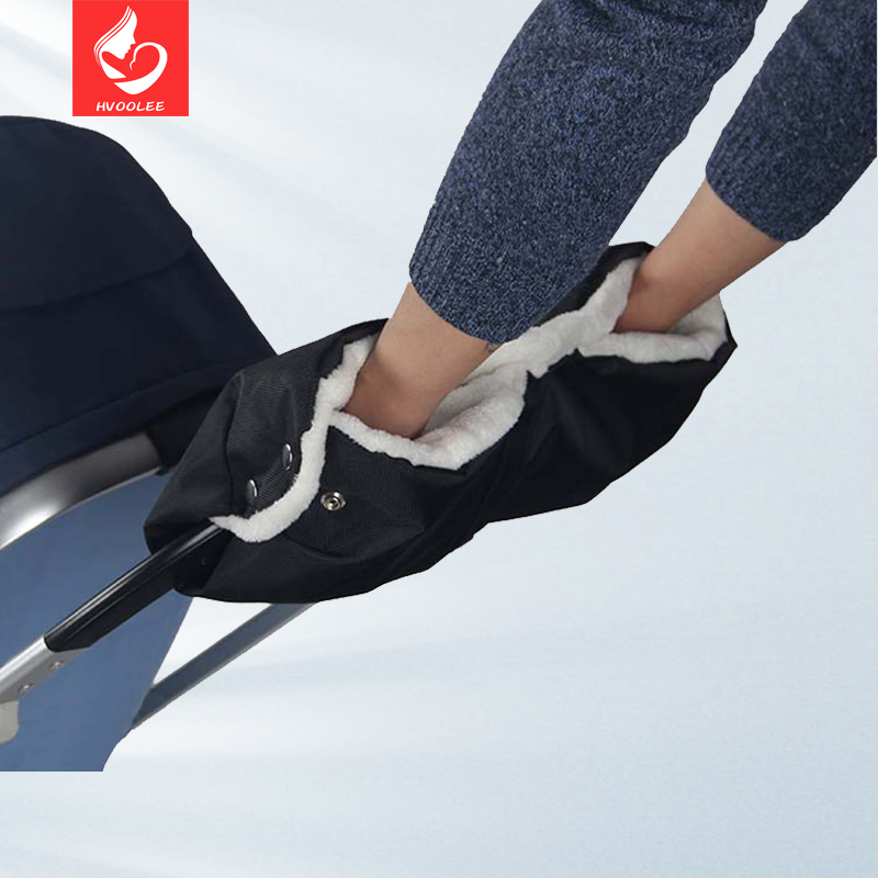 Baby Stroller Warm Gloves Stroller Gloves Baby Carrier Handlebar Cover Winter Stocked Universal Flange Suede Liner