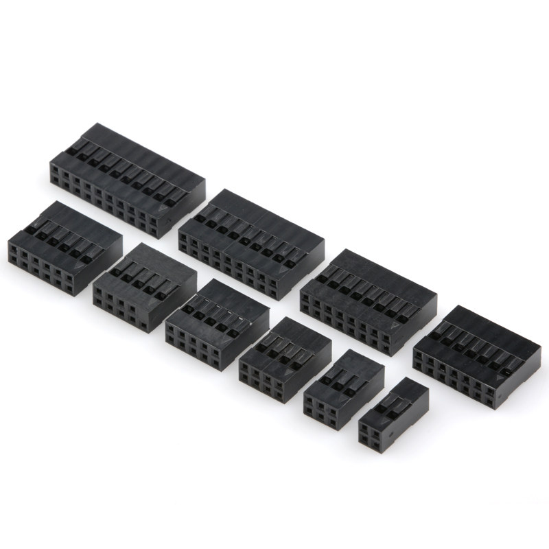 Double row Dupont Shell 2 54MM Pitch DuPont Line Plug 2*2P3P4P5P5P6P9P-25P Adhesive Case