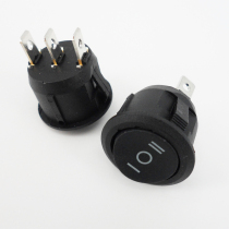 3-gear 3-pin black three-file 3-pin 6A round switch hole 20MM power switch KCD1-2