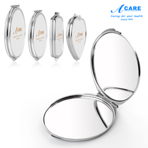 Small round mirror Portable portable folding dormitory student female double-sided stainless steel enlarged makeup square mirror Mens artifact