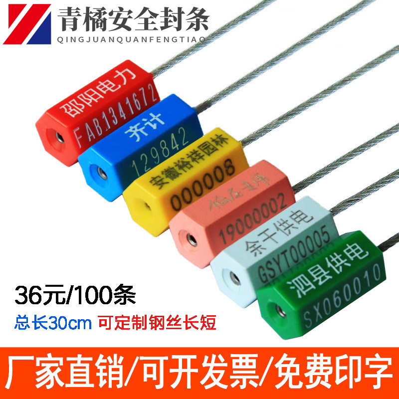 Disposable steel wire lead seal electric meter water meter anti-theft seal container logistics freight seal buckle anti-disassembly 30CM