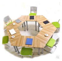 Student desks and chairs training tables tutoring classes creative conference tables art office training tables splicing combinations hexagonal tables