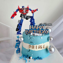 Optimus Prime Transformers Robot Car Cartoon Cake Decoration Ornament Children Boy