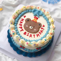 Little red book net red hooded bear baby birthday festival cake decoration card decoration baking dessert table dress up