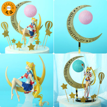 Luminous moon lights star happy birthday wings girl heart base moon lamp warrior Mid-Autumn Baking ornaments
